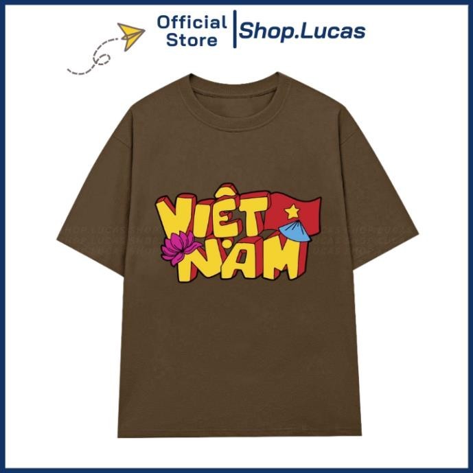Áo Thun In Chữ Việt Nam Hoa Sen Lá Cờ Đỏ Sao Vàng Tổ Quốc Unisex Nam Nữ  UT