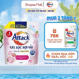 Gel Giặt Attack Hương Giấc Mơ Hoa Anh Đào Túi 3.5Kg