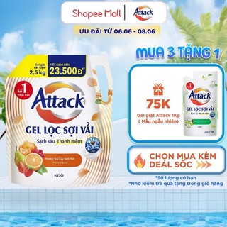 Gel Giặt Attack Hương Trái Cây Tươi Mát Túi 2.5Kg