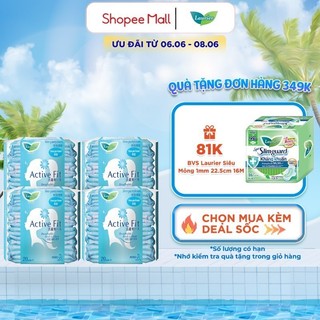 Combo 4 Băng vệ sinh hàng ngày Laurier Active Fit mềm mịn khô thoáng 20 miếng