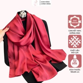 Khăn choàng lụa cao cấp màu trơn bản to 180x85cm sang trọng, Khăn quàng cổ lụa bóng nhẹ tự nhiên siêu mềm mại