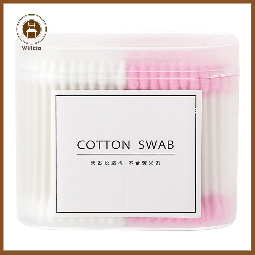 Set 100 / 200 / 300 tăm bông cotton hai đầu dùng một lần đa năng tiện dụng