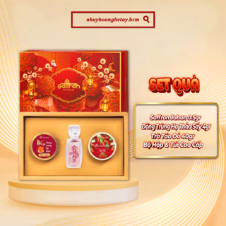 Set quà Tặng Saffron Nhụy Hoa Nghệ Tây Jahan 0.5Gr kèm 1 đông trung 1 táo đỏ
