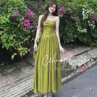 VÁY TƠ NHĂN GÂN 2 LỚP DÚM THÂN KÈM BUỘC TÓC