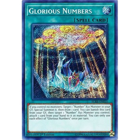 [ Bài Yugioh Chính Hãng ] Glorious Numbers - BLRR-EN035 - Secret Rare 1st Edition