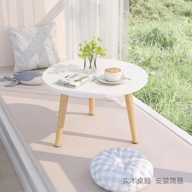 Bàn trà tròn sofa ngồi bệt chân gỗ tự nhiên, Bàn tròn cafe dùng làm decor phòng ngủ nhiều màu sắc | BigBuy360 - bigbuy360.vn