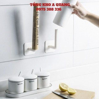 Giá dán tường treo cuộn giấy, móc treo đồ chữ l dính tường đa năng, móc treo khăn giấy dán tường chữ l siêu chắc _ak888