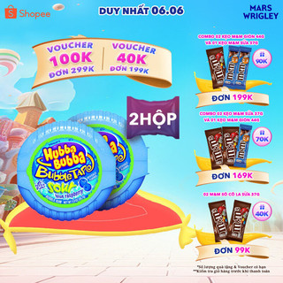 Combo 2 hộp kẹo Sing-gum Hubba Bubba vị mâm xôi