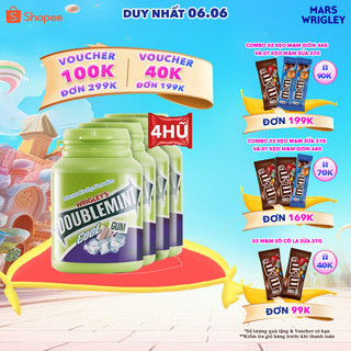 Combo 4 hũ kẹo Sing-gum Doublemint hương nho hũ 40 viên