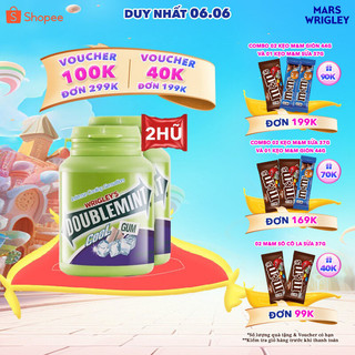  Combo 2 hũ kẹo Sing-gum Doublemint hương nho hũ 40 viên