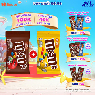 Combo 2 gói kẹo Sô Cô La Sữa & Đậu Phộng M&M's gói 180g