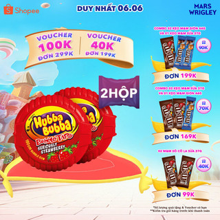 Combo 2 hộp kẹo Sing-gum Hubba Bubba vị dâu tây