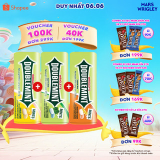  Combo 3 viên ngậm Doublemint đủ vị Bạc Hà, Chanh, Cam