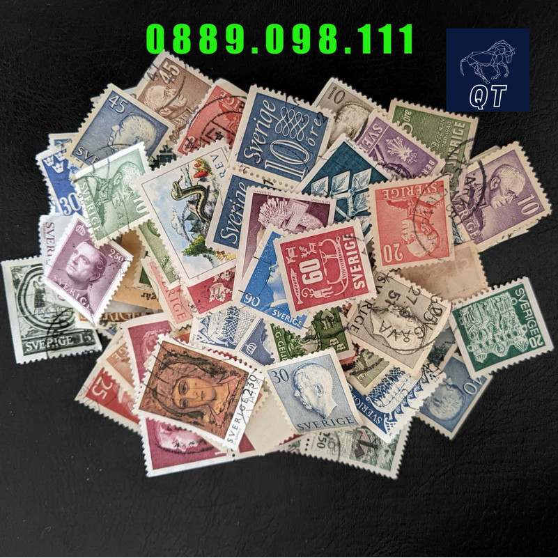 Combo 10 tem Thụy Điển khác nhau