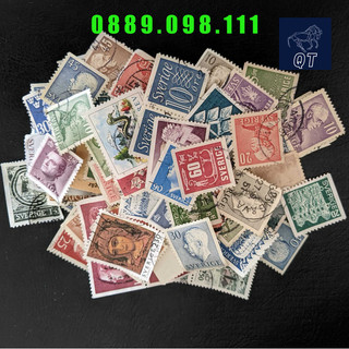 Combo 10 tem Thụy Điển khác nhau