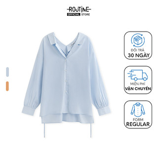 Áo Sơ Mi Nữ Tay Dài Trơn Cổ Bẻ Xẻ Sau Form Regular - Routine 10S23SHLW006