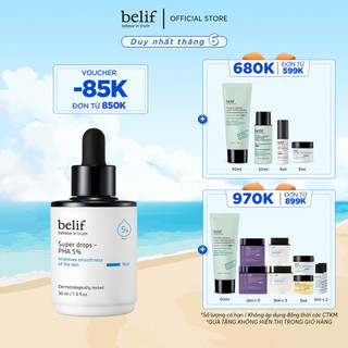 Tinh chất dưỡng da mềm mịn và tẩy tế bào chết belif Super Drops PHA 5% 30 ml