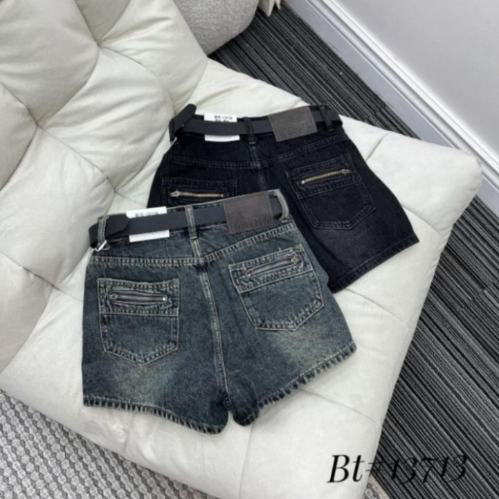 Quần sooc jean khóa túi sau kèm đai hàng QCL1, quần bò nữ dáng ngắn siêu tôn dáng siêu xinh N 72 | BigBuy360 - bigbuy360.vn