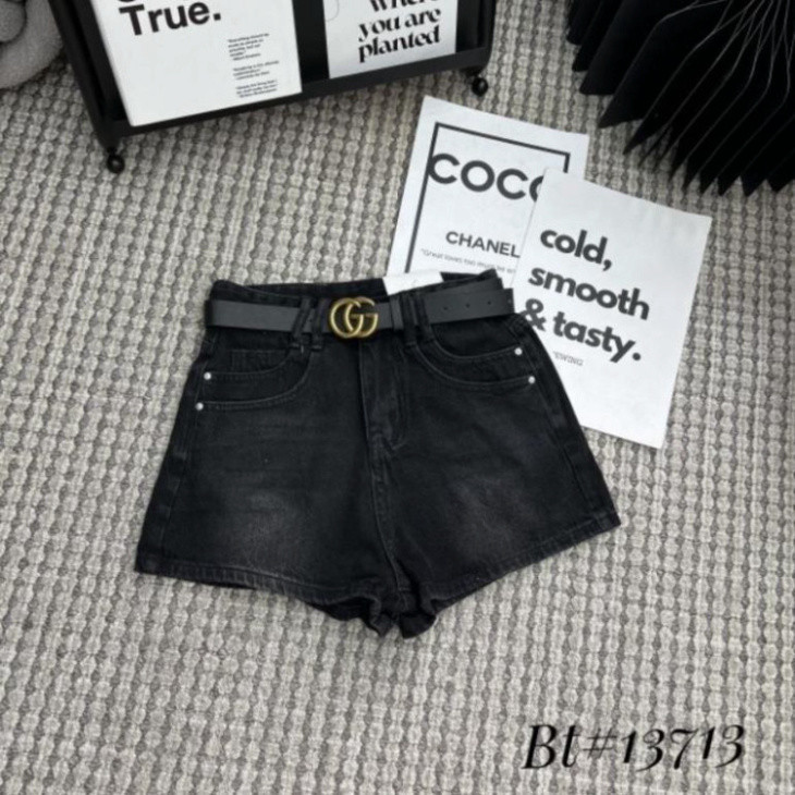 Quần sooc jean khóa túi sau kèm đai hàng QCL1, quần bò nữ dáng ngắn siêu tôn dáng siêu xinh N 72 | BigBuy360 - bigbuy360.vn