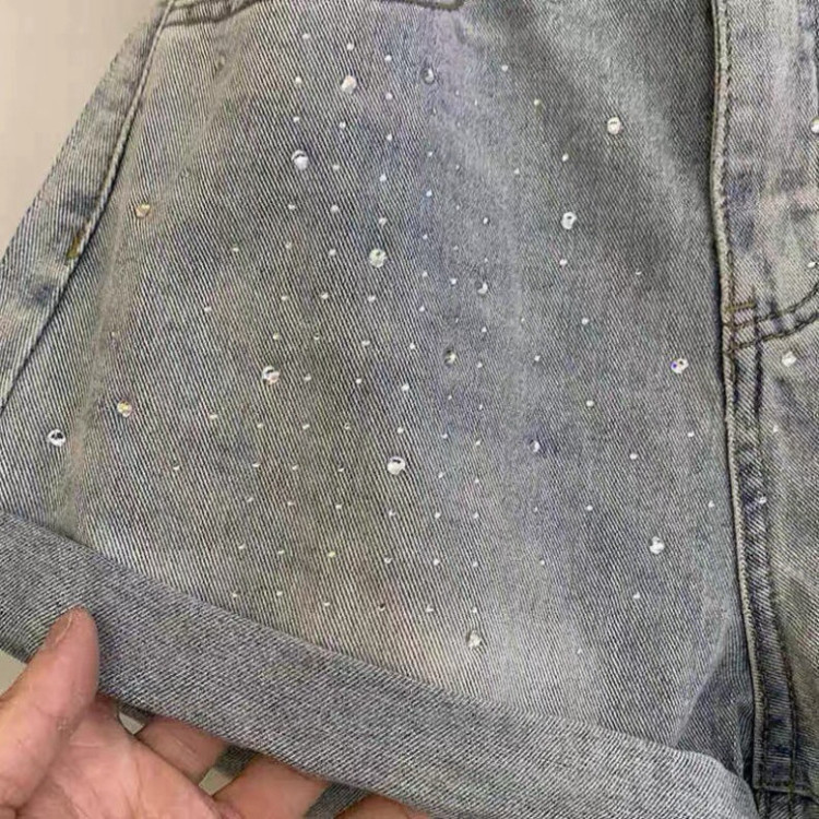 Quần short Jean Nữ Dáng Chữ A Đính Đá kèm dây lưng, quần short Lưng Cao Ống Rộng Phong Cách Hàn Quốc siêu sang chảnh N74 | BigBuy360 - bigbuy360.vn