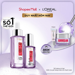 Bộ 2 serum cấp ẩm căng mướt da cho mắt và mặt Hyaluronic Acid L'Oreal Paris