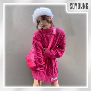 Soyoung - áo len nữ cổ lọ nữ marble sweater dệt kim cao cấp với kiểu dáng oversize - asy220901ds