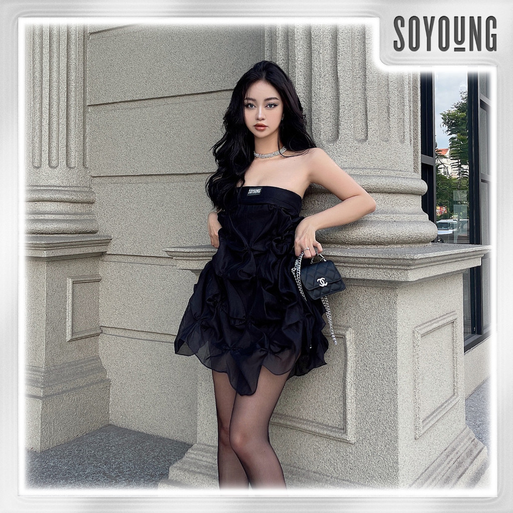 SOYOUNG - Váy nữ MYSTIC DIAMOND Dress thiết kế công sở sang trọng chất liệu organza tơ - VSY210119TD