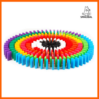 Bộ 120 tấm thẻ gỗ domino nhiều màu sắc thú vị cho bé xếp chơi