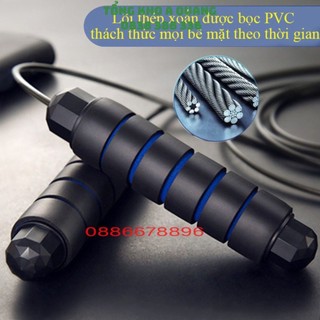 Dây nhảy thể lực đàn hồi 2.9m lõi thép, dây nhảy lõi cáp thép, chất lượng-bền-đẹp-rẻ vô địch, có tạ sắt, dây cáp bán lẻ