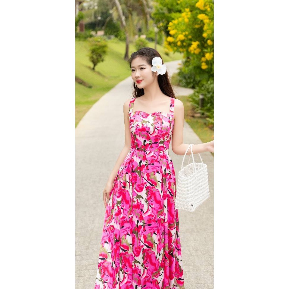 Đầm maxi 2 dây cúp ngực LD313