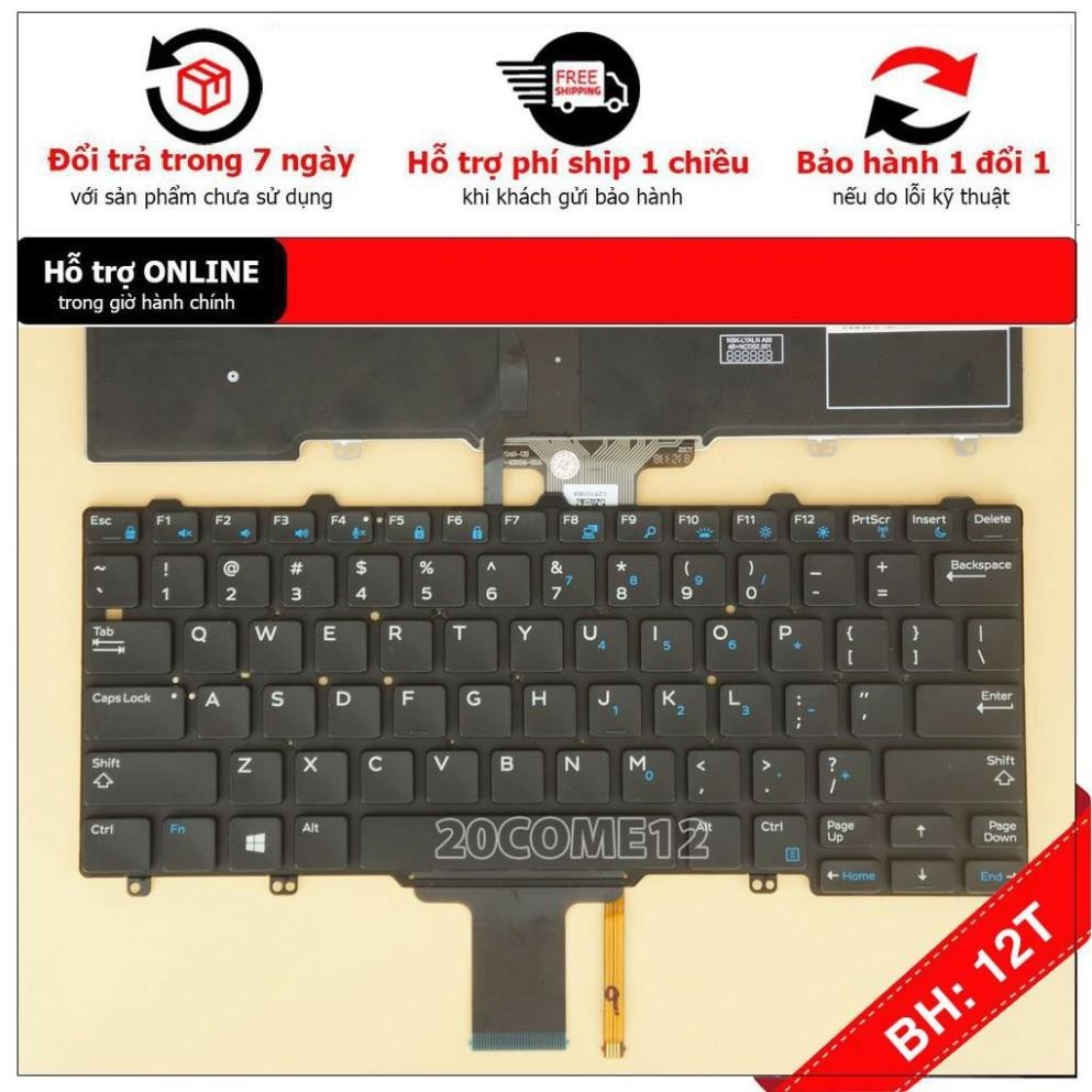 [BH12TH] ⚡[có led] Bàn phím laptop Dell Latitude E7270 E5270 có led