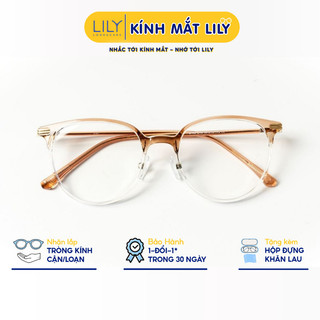 Gọng kính mắt nam nữ LILYEYEWEAR tròng chống ánh sáng xanh chất liệu nhựa chắc chắn kiểu dáng thời trang 8145