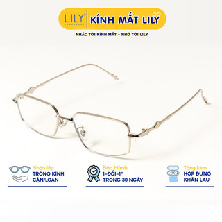 Gọng kính mắt nam nữ LILYEYEWEAR chất liệu kim loại cứng cáp thanh mảnh kiểu dáng thời trang 7582