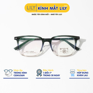 Kính gọng vuông nam nữ LILYEYEWEAR chất liệu TITANIUM cao cấp kiểu dáng cơ bản dễ đeo 3172