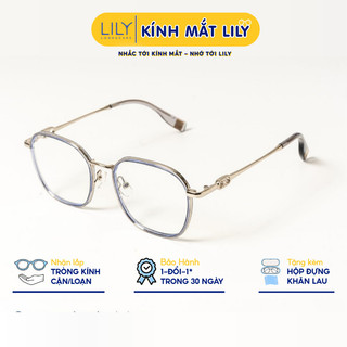 Gọng kính mắt nam nữ LILYEYEWEAR chất liệu nhựa cứng cáp thanh mảnh kiểu dáng thời trang 5672