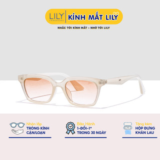 Kính râm mắt vuông nam nữ LILYEYEWEAR chống tia UV400 nhựa cứng cáp chắc chắn kiểu dáng thời trang Hàn Quốc 2089