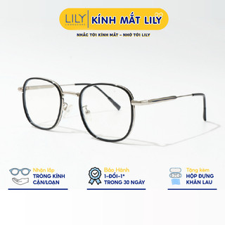 Gọng kính vuông mắt to nam nữ LILYEYEWEAR càng thanh mảnh nhẹ nhàng thiết kế thời trang 8634
