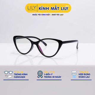 Kính mắt mèo nữ LILYEYEWEAR nhựa dẻo giả cận dễ đeo màu sắc thời trang 232383