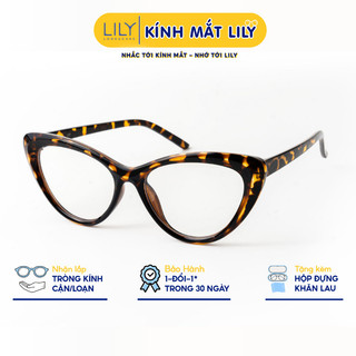 Gọng kính mắt mèo LILYEYEWEAR chất liệu nhựa cứng cáp thanh mảnh kiểu dáng thời trang 72346
