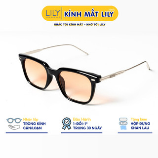 Kính mát vuông nam nữ LILYEYEWEAR kính nhựa gọng kim loại cứng cáp chống tia UV400 bảo vệ mắt kiểu dáng thời trang KC32
