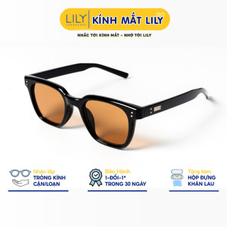 Kính mát vuông nam nữ LILYEYEWEAR kính nhựa cứng cáp chống tia UV400 bảo vệ mắt kiểu dáng thời trang KC24