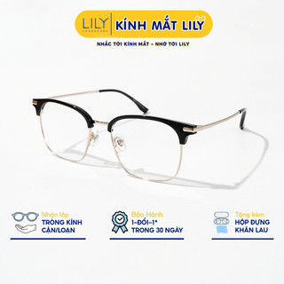 Kính mắt vuông nam nữ LILYEYEWEAR gọng nhựa pha kim loại cao cấp thiết kế thời trang 68002