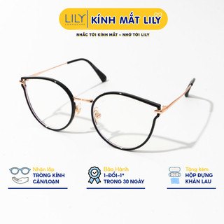 Gọng kính cận mắt mèo LILYEYEWEAR chất liệu nhựa thanh nhẹ chắc chắn kiểu dáng thời thượng dễ đeo M2291
