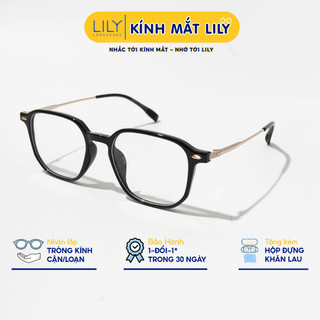 Kính mắt vuông nam nữ LILYEYEWEAR gọng kim loại phù hợp với nhiều khuôn mặt kiểu dáng thời trang 48069