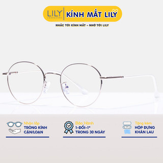 Gọng kính kim loại tròn nam nữ Lilyeyewear phù hợp mặt nhỏ càng kính nhẹ nhàng màu sắc thời trang 2912320