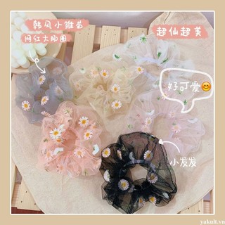 Dây buộc tóc, cột tóc vải scrunchies HOA CÚC thêu siêu đẹp Orin