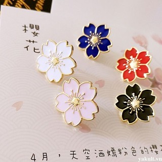 Trâm cài hoa anh đào Đồng phục cổ áo Pin hoa kim loại Huy hiệu trâm cài thả dầu