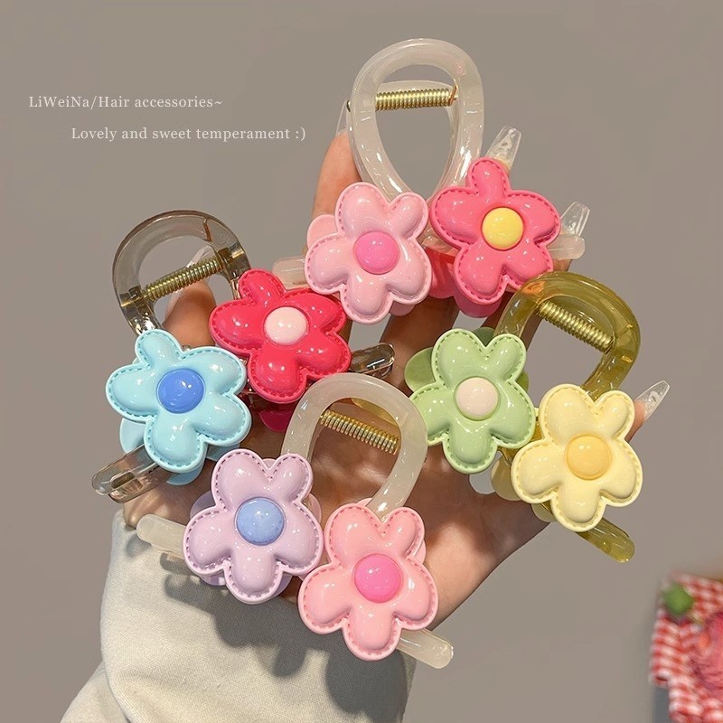🎀 yakult 🎀Kẹp Tóc Hình Cá Mập Đính Hoa Nhiều Màu Dễ Thương Cho Nữ