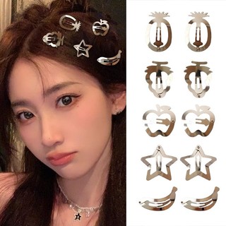 🎀 yakult 🎀kẹp tóc bb 1,000 + bằng kim loại họa tiết trái cây dễ thương bắt mắt