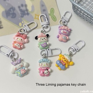🎀 yakult 🎀móc khóa hình bộ đồ ngủ sanrio hoạt hình dễ thương